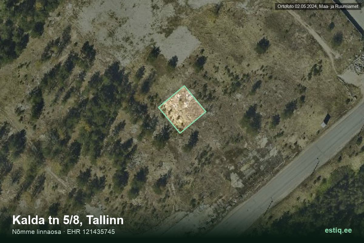 Kalda tänav 5/8, Tallinn – аэрофото дома, контур по данным регистра строений (EHR)