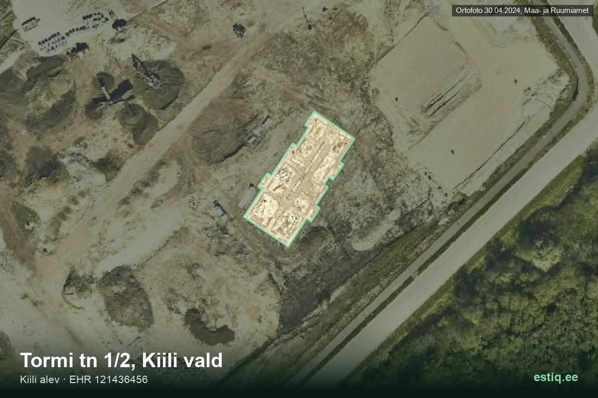 Tormi tänav 1/2, Kiili – aerial photo of the building, outline from the Building Register (EHR)