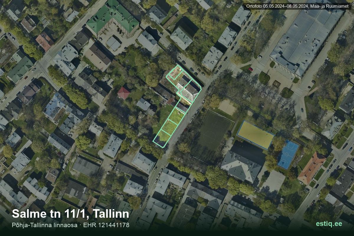 Salme tänav 11/2, Tallinn – hoone aerofoto, kontuur ehitisregistri (EHR) andmetest