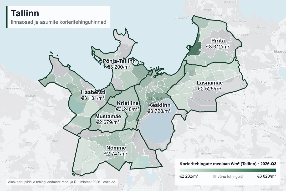 Tallinna asumite korteritehingute kaart